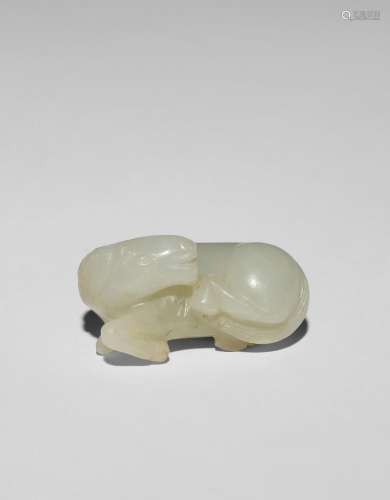 A CHINESE PALE CELADON JADE CARVING OF A HORSE