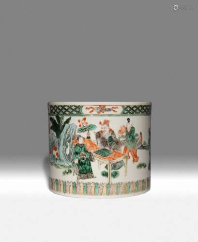 A CHINESE FAMILLE VERTE BRUSHPOT, BITONG