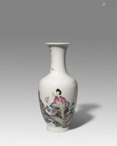 A CHINESE FAMILLE ROSE 'LADY AND PHOENIX' VASE