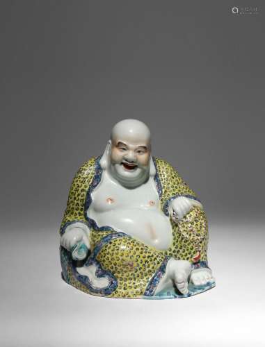 A CHINESE FAMILLE ROSE FIGURE OF BUDAI HE SHANG