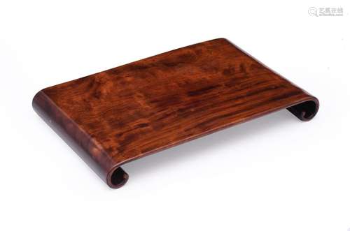 A Chinese Hongmu scroll-form stand