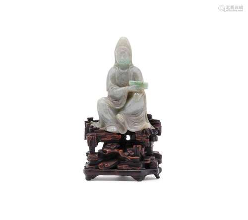 A Chinese jadeite figure of Guanyin