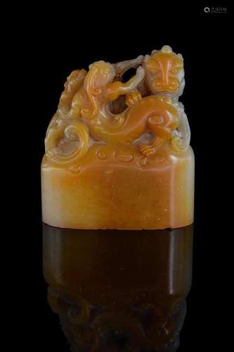 A Chinese soapstone seal