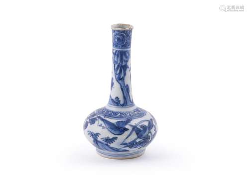 A Chinese blue and white vase