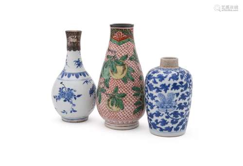 A Chinese blue and white vase