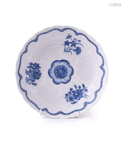 A Chinese Export Worcester-style blue and white shaped junke...