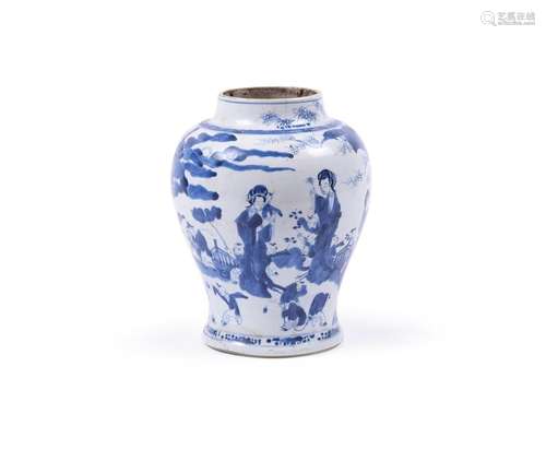 A Chinese blue and white vase