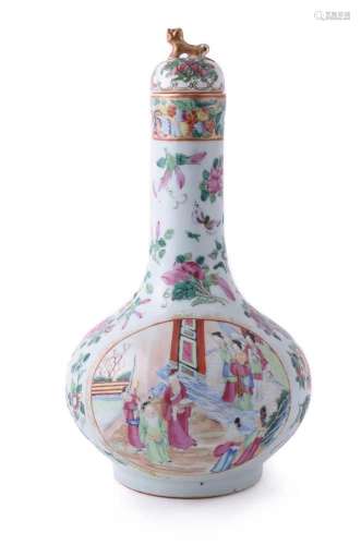 A Cantonese vase and a cover