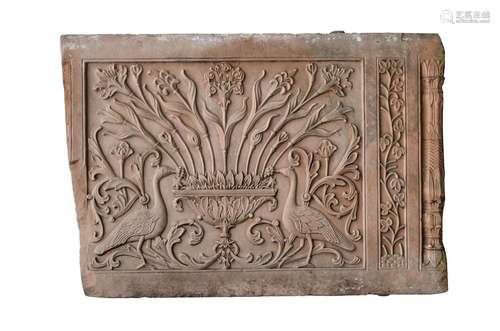 A Mughal buff sandstone architectural panel