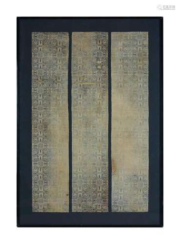 Three silk lampas panels