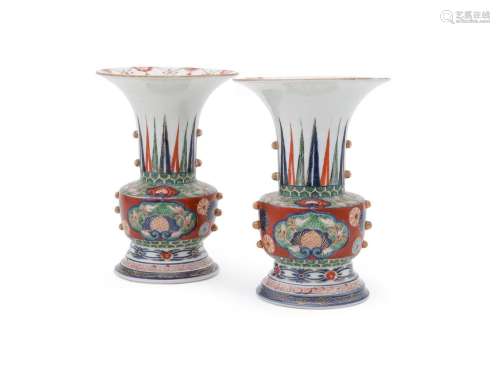 A Pair of Japanese Arita Porcelain Vases