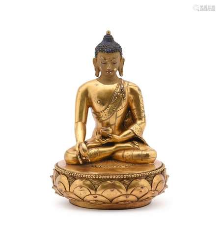 A gilt bronze Figure of Buddha