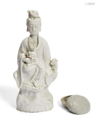 A Chinese Dehua porcelain figure of Guanyin
