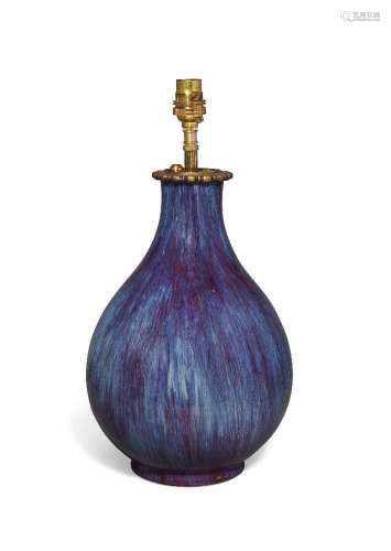 A Chinese stoneware flambé-glazed vase