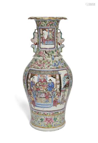 A large Chinese porcelain famille rose 'dance performance' b...