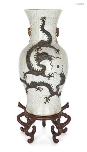 A large Chinese porcelain guan-type baluster vase