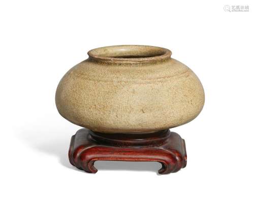 A Chinese stoneware celadon-glazed water pot