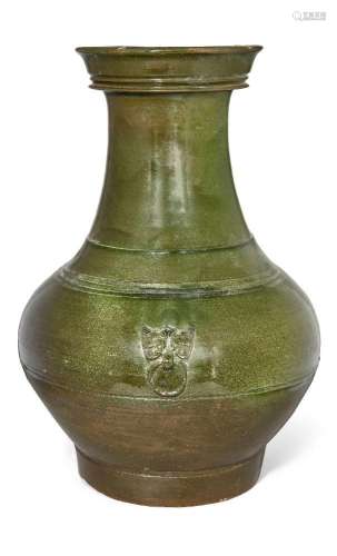 A Chinese pottery green-glazed vase