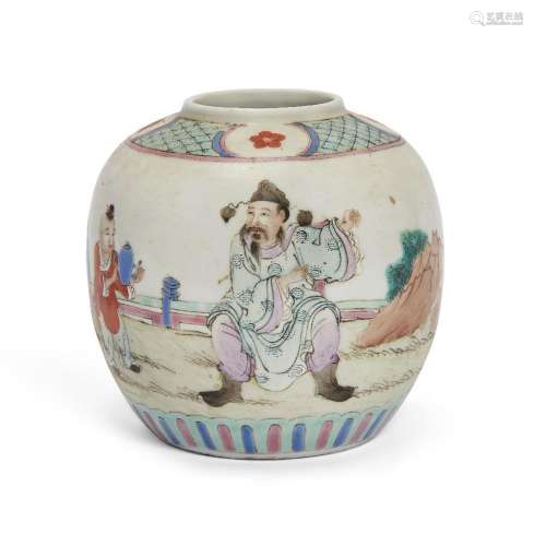 A Chinese porcelain famille rose jar