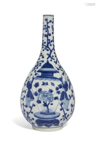 A large Chinese porcelain blue and white 'boys and prunus' v...