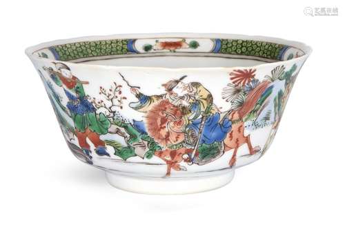 A Chinese porcelain famille verte bowl