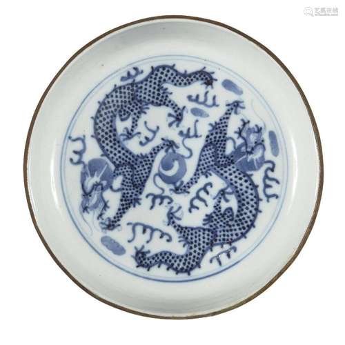 A Chinese export porcelain 'blue de hue' dish for the Vietna...