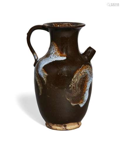 A Chinese stoneware phosphatic splash-glazed ewer