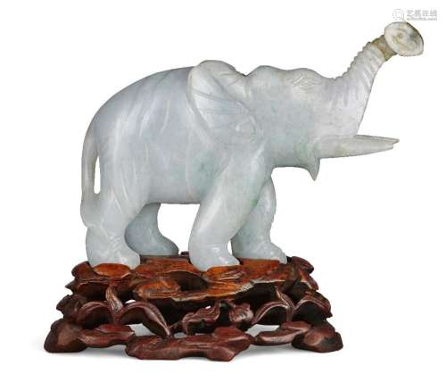 A Chinese jadeite carving of an elephant