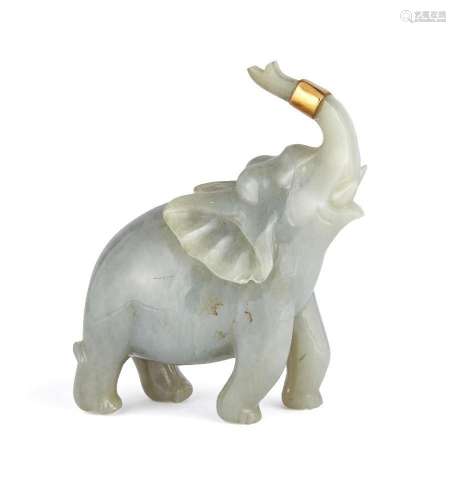 A Chinese jadeite figure of an elephant
