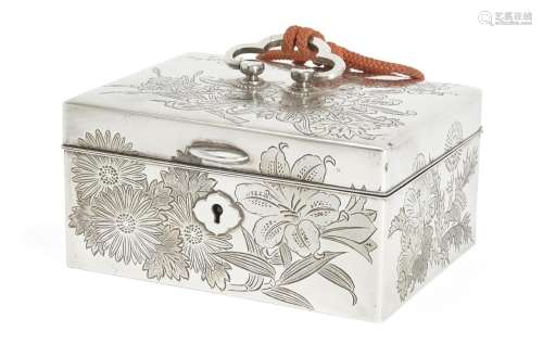 A Chinese silver 'flowers' jewellery box