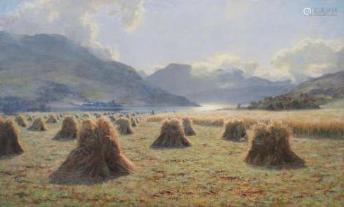 Duncan Cameron (British, 1837-1916) Harvesters at eventide 7...