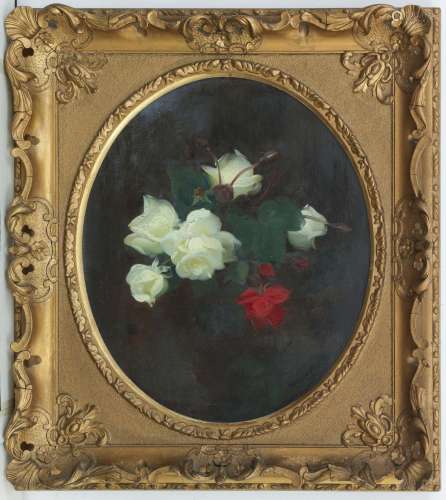 James Stuart Park (British, 1862-1933) White and red roses 6...