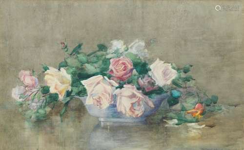 Constance Walton (British, 1866-1960) Mixed Roses 44 x 68.5 ...