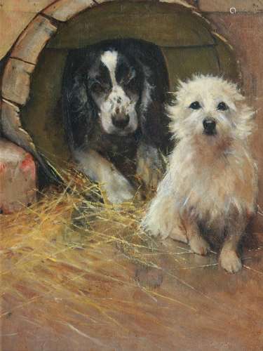 Samuel Fulton (British, 1855-1941) Terrier and Spaniel 50 x ...