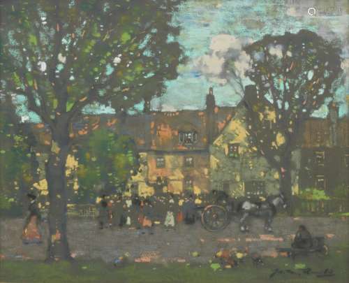 James Watterson Herald (British, 1859-1914) Village scene wi...
