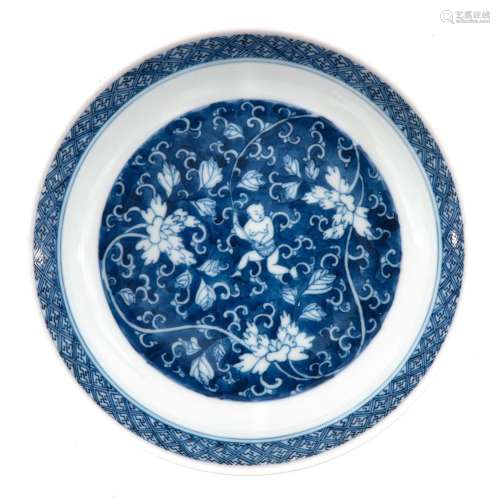 A Blue and White Dish