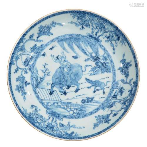 A Blue and White Plate