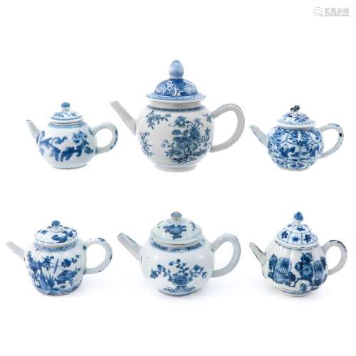 A Collection of 6 Teapots