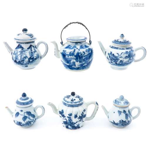 A Collection of 6 Teapots