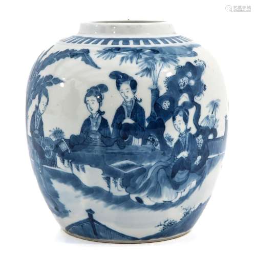 A Blue and White Ginger Jar