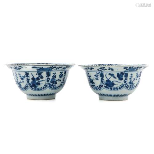 A Pair of Blue and White Bowls