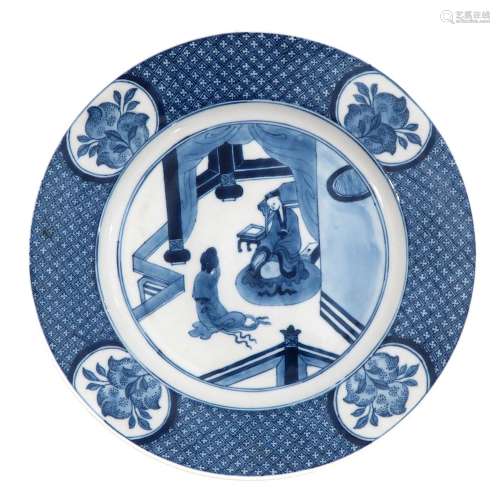 A Blue and White Plate