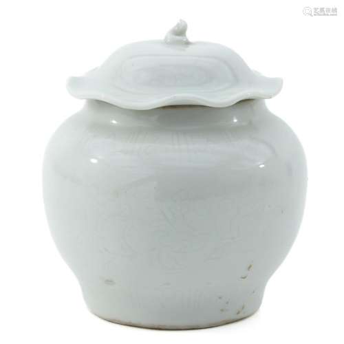 A Blanc de Chine Pot with Cover