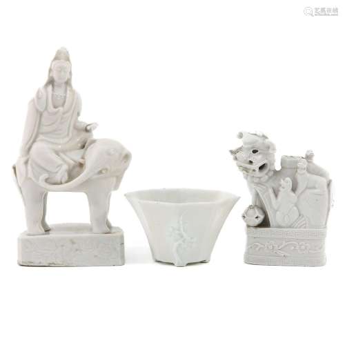 A Collection of Blanc de Chine Porcelain