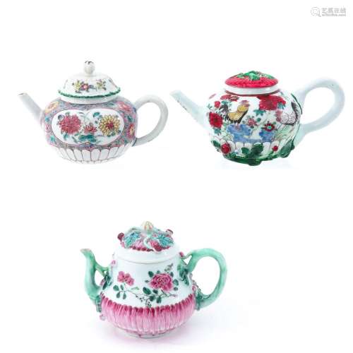 A Collection of 3 Teapots