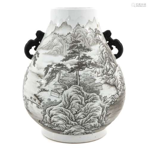 A Grisaille Decor Hu Vase