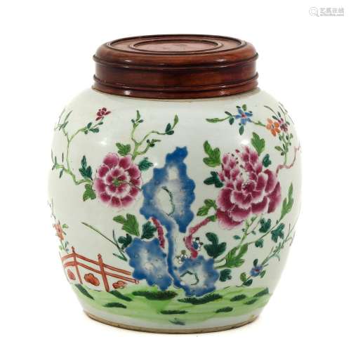 A Famille Rose Ginger Jar