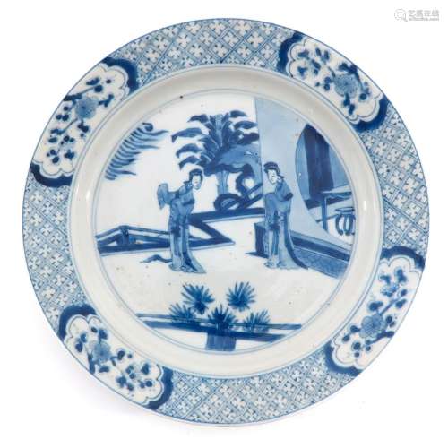 A Blue and White Plate