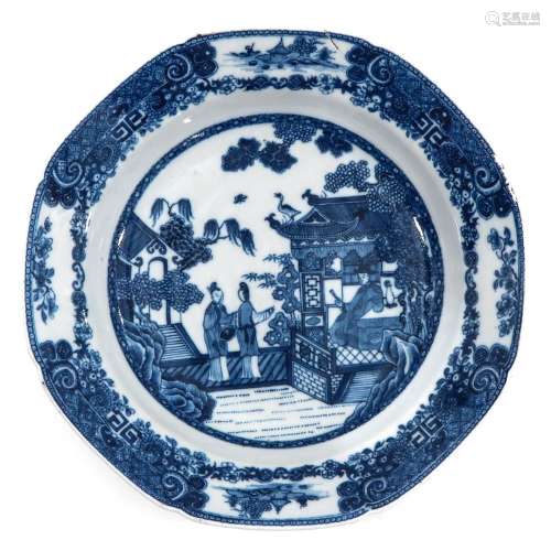 A Blue and White Plate