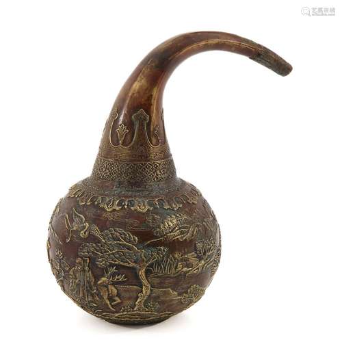 A Metal Gourd Water Pot